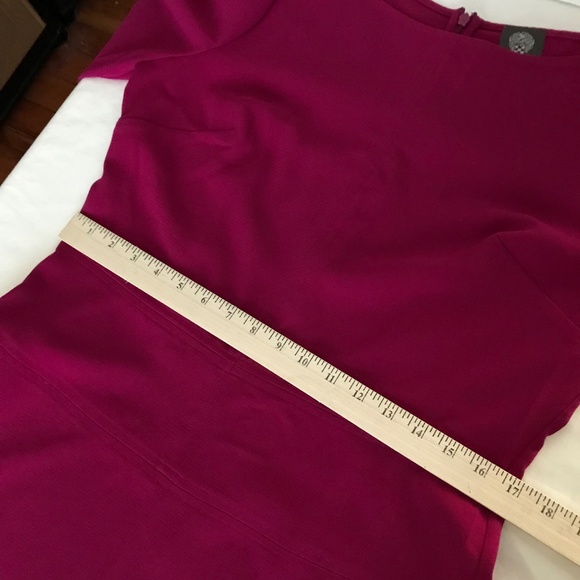 VINCE CAMUTO Fit & Flare Dress Long Sleeve Magenta Pink Women's Plus Size 14 - Picture 14 of 16